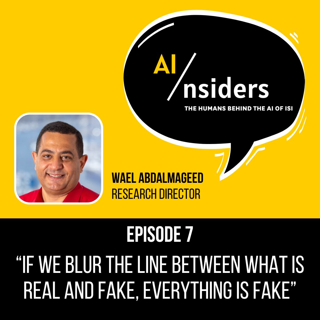 AI/nsiders, a podcast hosted by Director of AI Division, Adam Russel, interviews the ISI humans behind AI. In episode 7, @wamageed, a Research Director at ISI and Research Associate Professor, shares how the arts have impacted his career. Tune in: bit.ly/3RkDMs7 @USC
