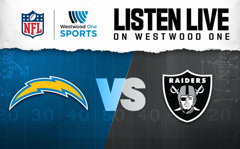 Week 15 is here!! The #Raiders have the ball, catch #LACvsLV on #TNF LIVE right now ⬇️ 𝓣𝓾𝓷𝓮 𝓲𝓷 🏈: @chargers vs. @Raiders 🗣️: @kevinkugler and @TonyBoselli 📻: Affiliates 🖥️: WestwoodOneSports.com/NFLLive 📱: #NFL  app 📡: @SiriusXMNFL 🔊: 'Alexa, open Westwood One Sports!'