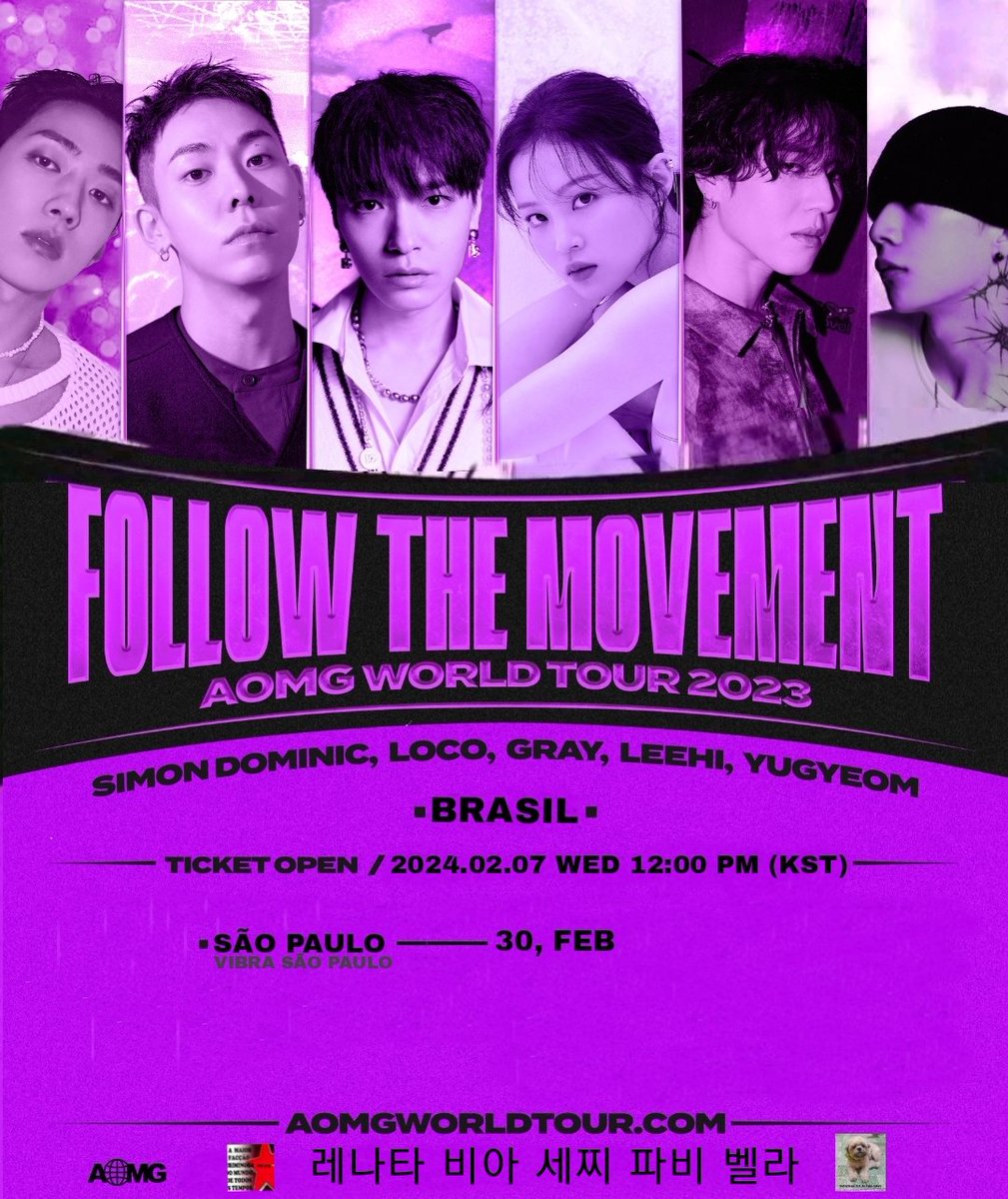 lovskji's tweet photo. [FOLLOW THE MOVEMENT]
WORLD TOUR 2023

https://t.co/9nf8JPZSbS

🌍 BRAZIL
Feb 30 SAO PAULO

🎫Ticket Open
Feb 7 (WED) 12:00 PM (KST)

Stay tuned for more announcements!

#FTMWORLDTOUR2023 
#AOMGWORLDTOUR2023 
#AOMG https://t.co/YPzitBp5dh