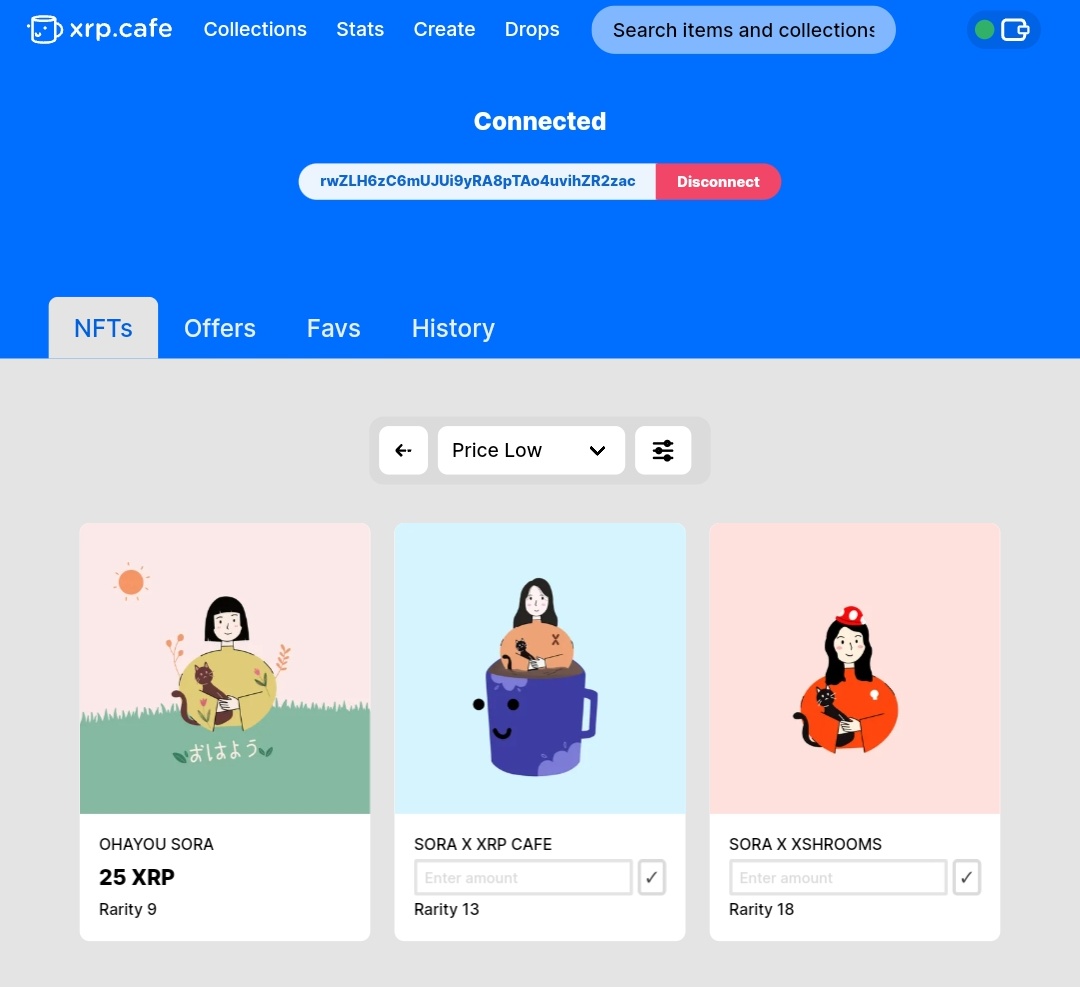 3 of my works left on primary 💕
Kindly check 'Sora'

Ohayou Sora
xrp.cafe/nft/000855F068…

#XCollaboWeek (open offer)
Day 1 x <a href="/xrpcafe/">xrp.cafe ☕</a> 
xrp.cafe/nft/000855F068…

Day 2 x <a href="/xShroomsNFT/">xShrooms 🍄</a> 
xrp.cafe/nft/00084E2068…