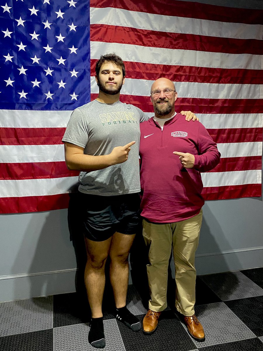 Blessed to receive a D1 offer and home visit from 2023 Patriot League Champions <a href="/LafColFootball/">Lafayette Football</a>! Really appreciate the opportunity <a href="/Coach__Trox/">John Troxell</a> and <a href="/CoachKBaumann/">Kevin Baumann</a>! 

<a href="/langleysports/">langleysports</a> <a href="/CoachP_eterson/">Coach P 🍎🏈📚🎓CoachesHelpingCoaches</a> <a href="/VaPrepsRivals/">Virginia Preps</a> <a href="/PrepRedzoneVA/">Prep Redzone Virginia</a> <a href="/WillVapreps/">Will Vapreps Garlick</a> <a href="/ProcessExposure/">Unrivaled Process Exposure Inc.</a> <a href="/PlayBookAthlete/">PLAYBOOK ATHLETE</a>
