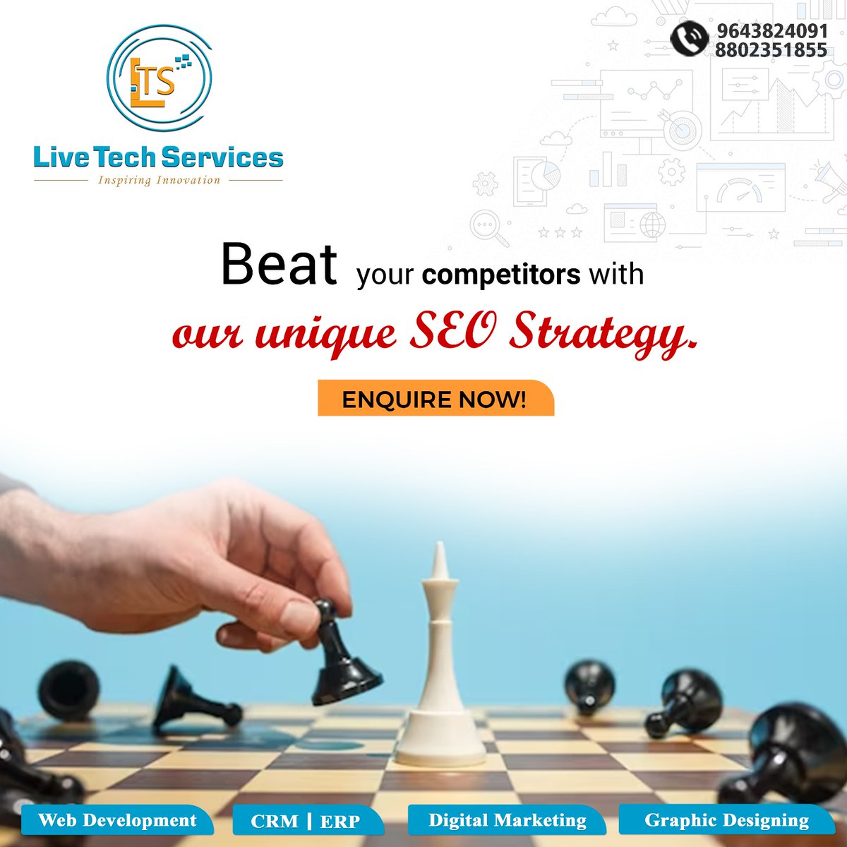 Beat your competitors with us, We make you Stand Ahead of your Business online with Advanced SEO!

Website-livetechservices.in
Phone: 9643824091, 8802351855
Email- info@livetechservices.in

#livetechservices #StandOut #businessonline #AdvancedSEO #digitalmarketing #SEO