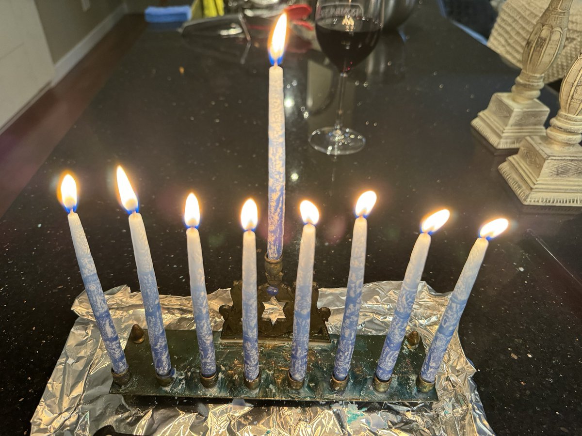 CCBigData's tweet image. It’s caked with 70 years of wax from many family celebrations and it’s not fancy but it brings me great joy. Happy 8th night of Chanukah! Sending prayers to our soldiers and the hostages. May the light of righteousness reach them all ❤️❤️❤️