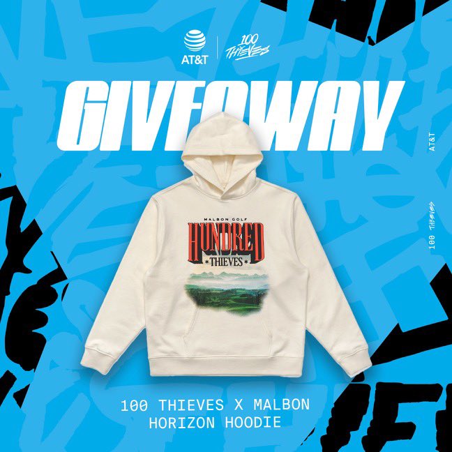 I am partnering with @ATT to giveaway a @100thieves x @MalbonGolf Horizon Hoodie! How to enter: Follow @ATT Follow @100thieves Retweet and Comment (US residents only) bit.ly/3uYhPb1