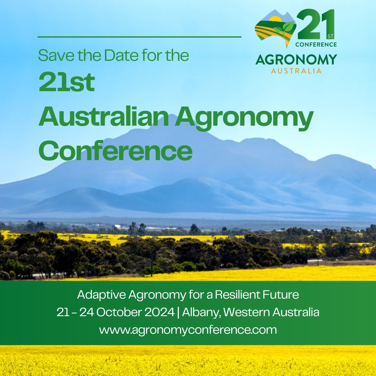 Hey we are getting excited 👇! It is our 21st Conference and it's going to be a PARTY come and join us to learn about significant advances in agronomy for Australia 📷📷 🍸🍾