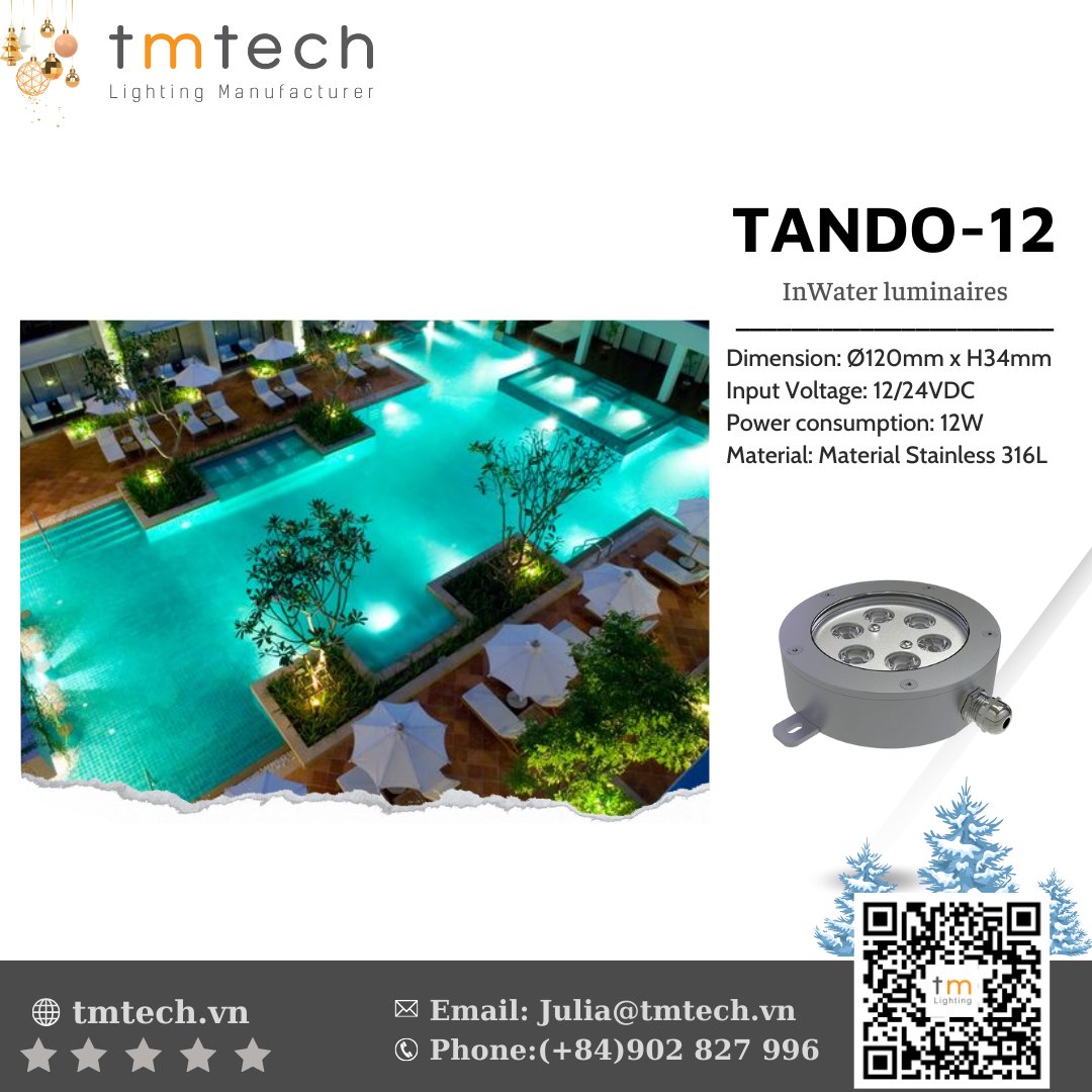 juliaTMT's tweet photo. Tando-12 🌊--- a solution for installing underwater LED lights to illuminate swimming pools💦. Choose warm or vibrant colors to create a lively and inviting atmosphere

Website: https://t.co/JZLSwY96HH

#tmtechvn #tmtechmanufacturer https://t.co/PS6sX2hFYm