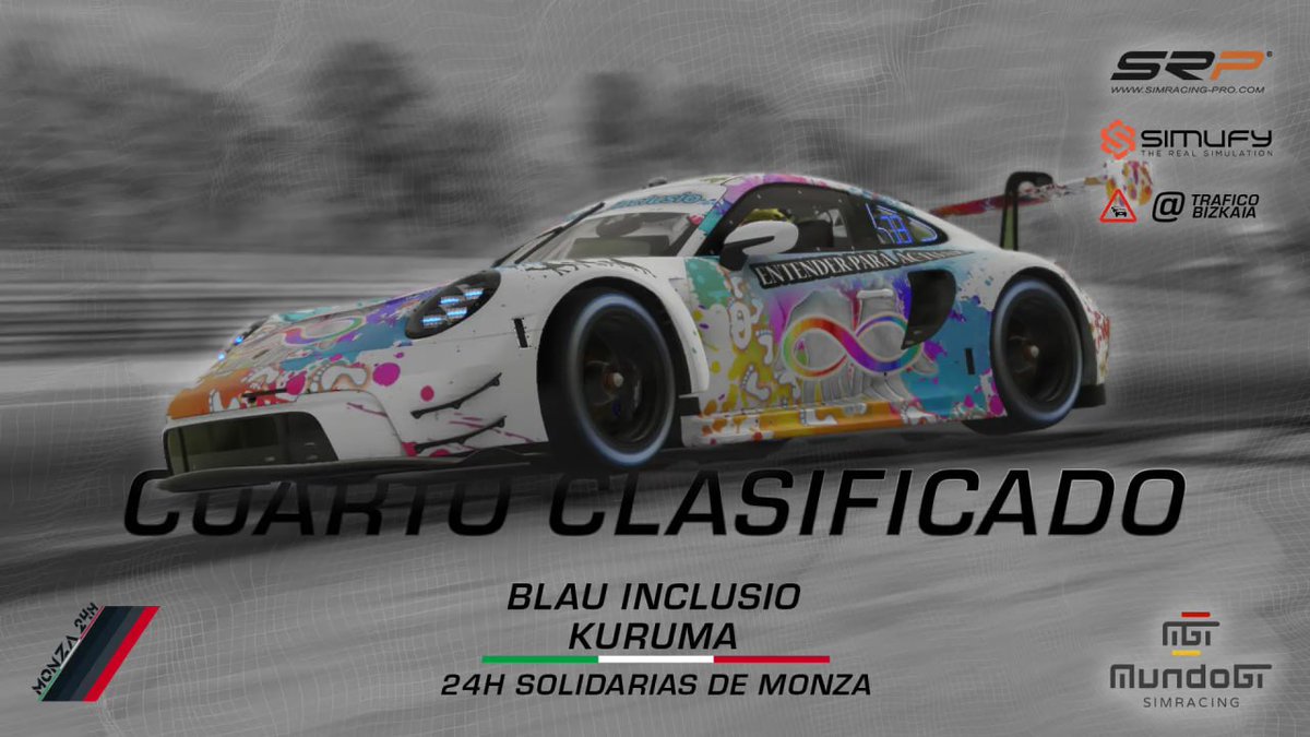 MundoGT (@mundogt) on Twitter photo <a href="/nixesports_es/">NIX Esports</a> <a href="/24hMonza/">24h Solidarias</a> <a href="/SRPsimracingpro/">SRP SimRacing-Pro.com</a> <a href="/simufy/">Simufy</a> <a href="/TraficoBizkaia/">Tráfico Bizkaia ®©™</a> <a href="/GGSimRacing/">GG ViewSonic SimRacing Team</a> Resultados #24HorasDeMonzaSolidarias2023
4️⃣Cuarto puesto
<a href="/KurumaMsport/">Kuruma MotorSport</a> <a href="/nixesports_es/">NIX Esports</a> <a href="/24hMonza/">24h Solidarias</a> <a href="/SRPsimracingpro/">SRP SimRacing-Pro.com</a> <a href="/simufy/">Simufy</a> <a href="/TraficoBizkaia/">Tráfico Bizkaia ®©™</a> <a href="/GGSimRacing/">GG ViewSonic SimRacing Team</a> Resultados #24HorasDeMonzaSolidarias2023
4️⃣Cuarto puesto
<a href="/KurumaMsport/">Kuruma MotorSport</a>