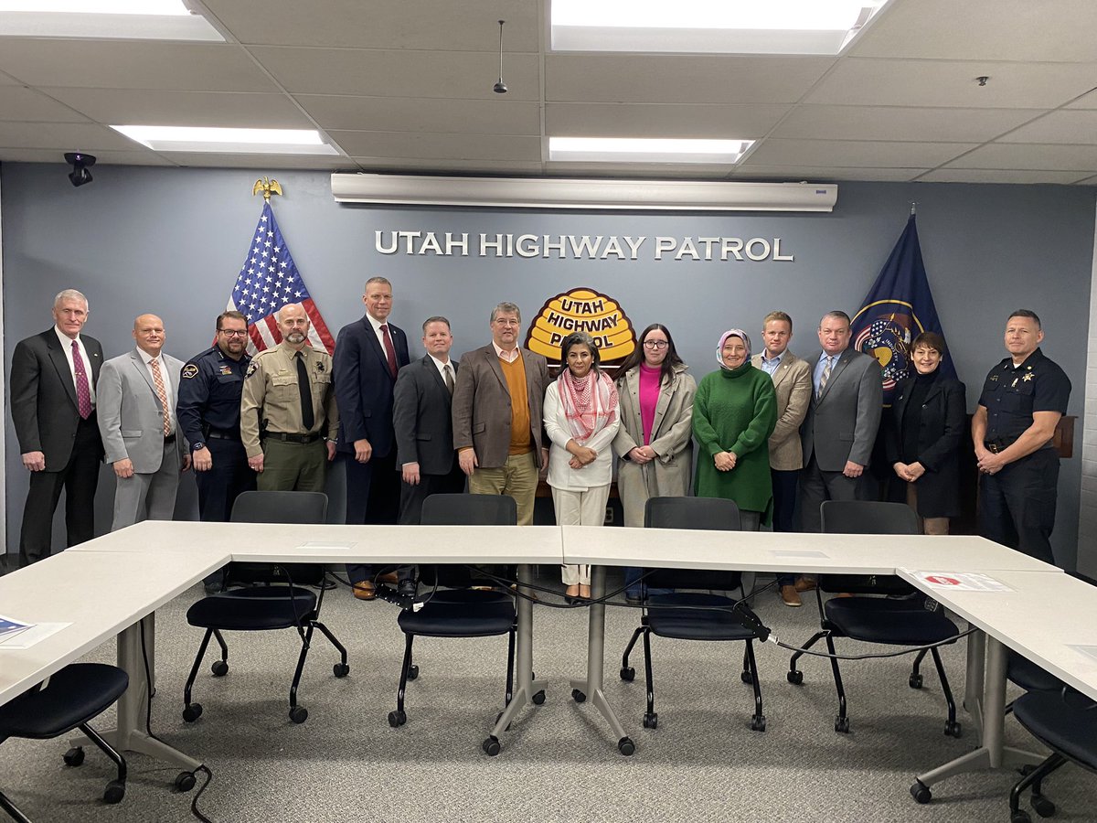We had a nice follow up discussion about how faith communities and  
<a href="/UtahDPS/">Utah Public Safety</a> can support each other in providing safety for Utahns. Thanks Utah State commissioner <a href="/andersonljess/">Commissioner Jess Anderson</a> and all the officers for taking time to exchange ideas. <a href="/ehiorg/">Emerald Hills Institute</a>