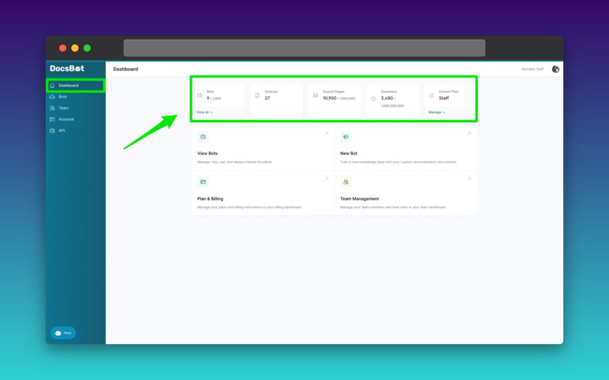 docsbotai's tweet image. Just starting out with DocsBot AI? Our Dashboard overview is like your chill buddy walking you through all the cool things you can do.
Give it a look and get your chatbot game rolling!
docsbot.ai/documentation/…
#ChatbotChill #DocsBotAI #EasyPeasy