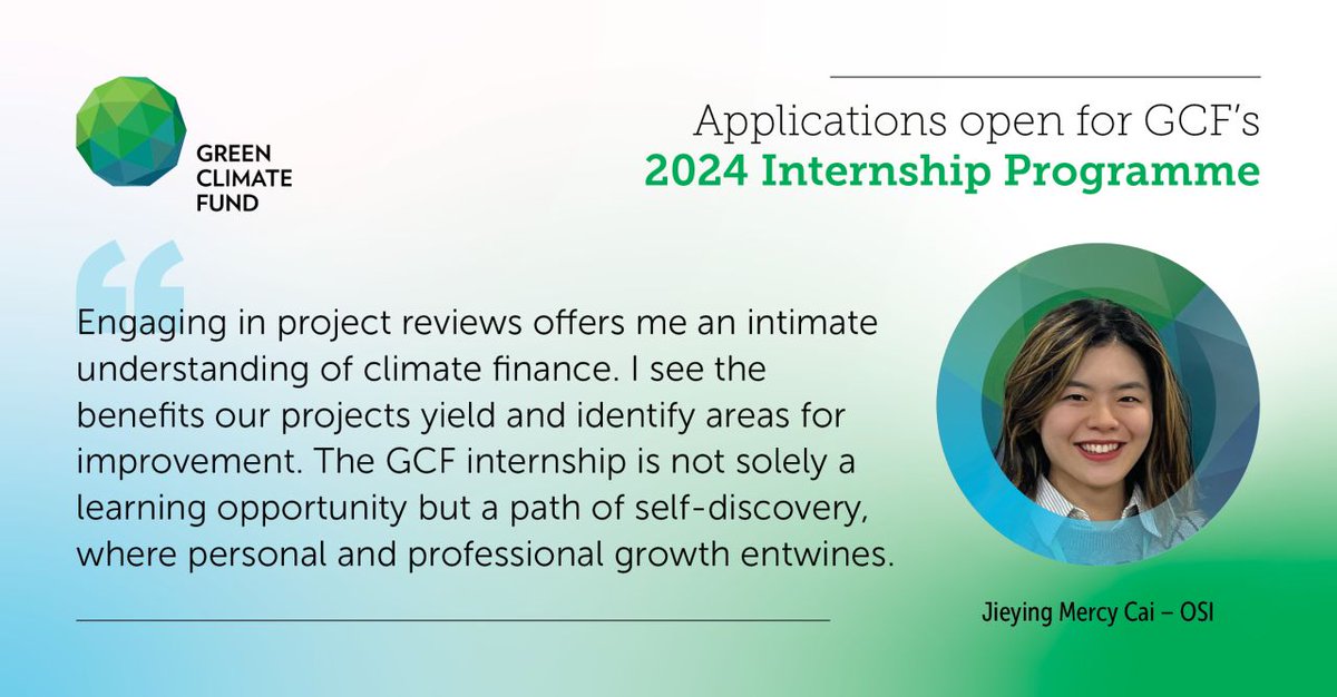The GCF Internship Programme for 2024 is now open!
Apply here: g.cf/internship