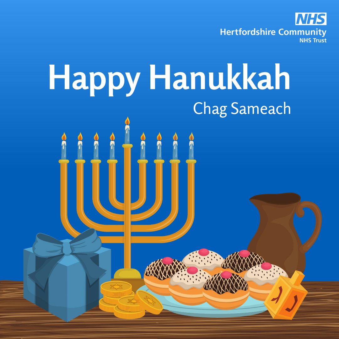 Hertfordshire Community NHS Trust (@hctnhs) on Twitter photo Happy Hanukkah to all of our Jewish colleagues, patients and communities in Hertfordshire and East Anglia. We hope your celebrations have been peaceful and joyous during the festival of lights. #Hanukkah Happy Hanukkah to all of our Jewish colleagues, patients and communities in Hertfordshire and East Anglia. We hope your celebrations have been peaceful and joyous during the festival of lights. #Hanukkah