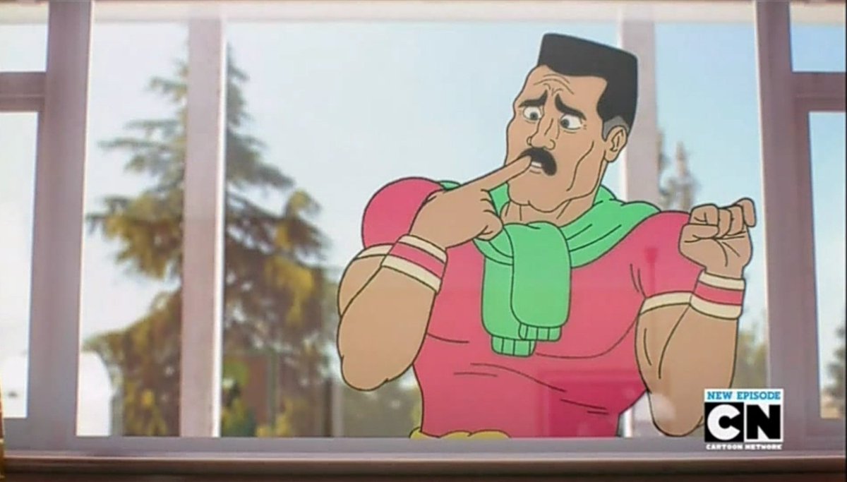 Anonimo07799471's tweet photo. Se acuerdan cuando Omniman le hizo caras a la ventana de gumball? https://t.co/T87niD7mFx