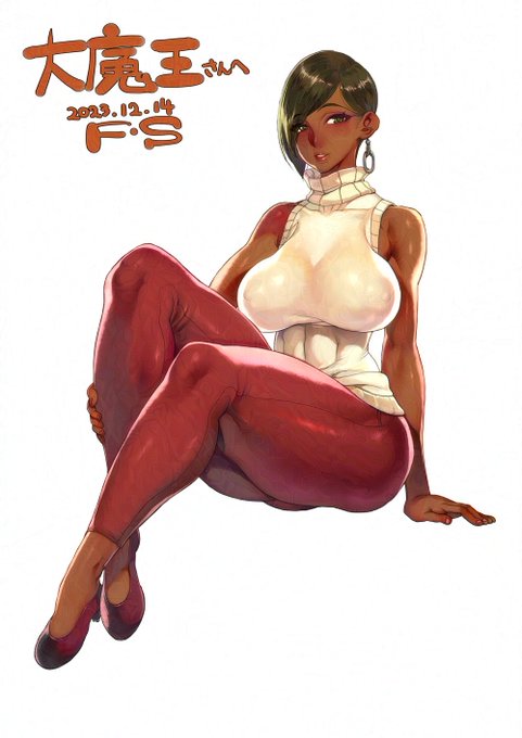 skebのコミッション。 年上褐色お姉さん♪ #褐色 #おっぱい #ecchi #Skeb