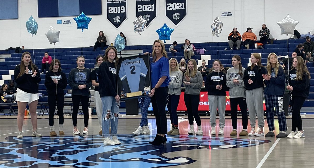 A special Congratulations to our Stark County Player of the Year, Senior Setter, Addison Burick. 
Aj was honored tonight with a jersey presentation at the half time of the girls basketball game. 
Her #2 jersey will be hung in LHS athletic hallway and remembered for years to come.