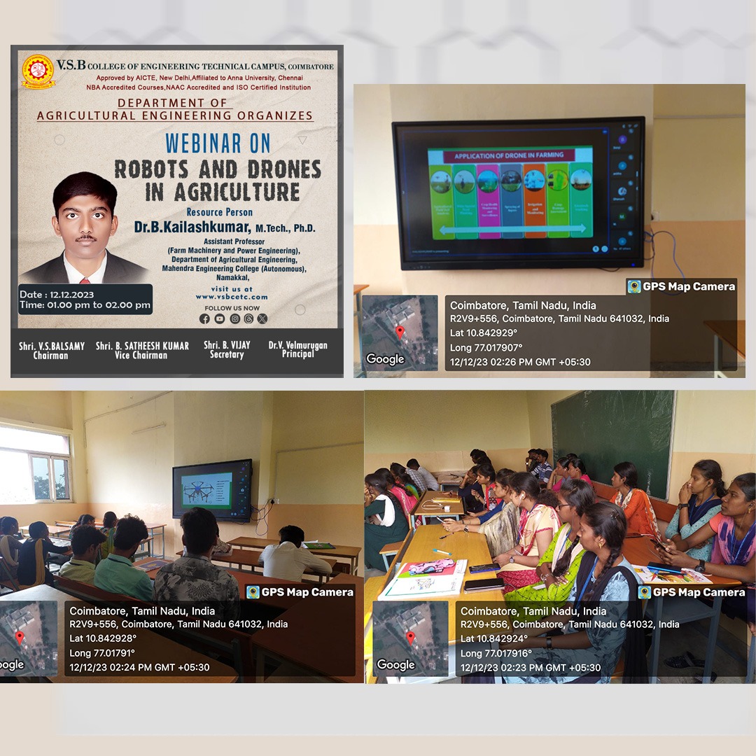 A glimpse of the webinar conducted by AGRI Department on the topic 'Robots and Drones in Agriculture'. #Webinar #studentlife #knowledgesharing #KnowledgeIsPower #agriculturalengineering