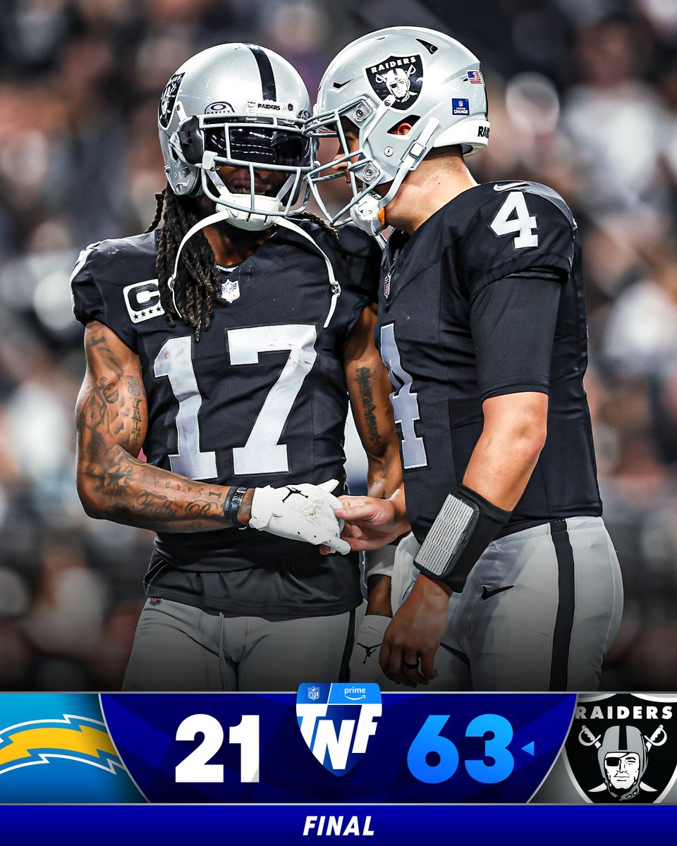 FINAL: @Raiders drop a 60-burger 🍔 #LACvsLV