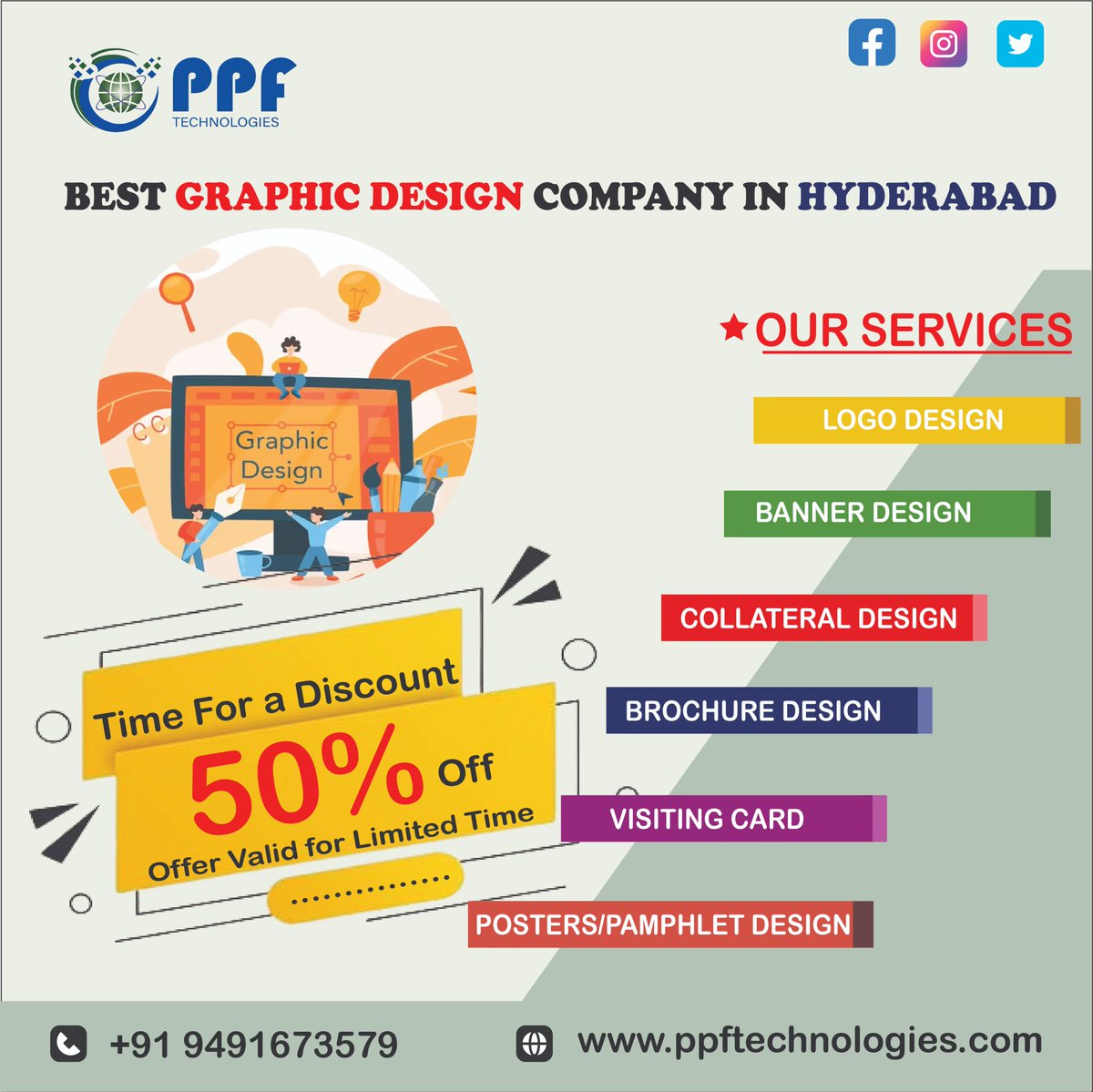 🎨 Unleash Creativity with PPF Technologies - The Best Graphic Design Company in Hyderabad! 🚀✨
For More Information:
Call Us:
+91 9491673579
+91 9494328876
Visit Our Website:
ppftechnologies.com
#GraphicDesign #Hyderabad #VisualExcellence #YourCompanyName
