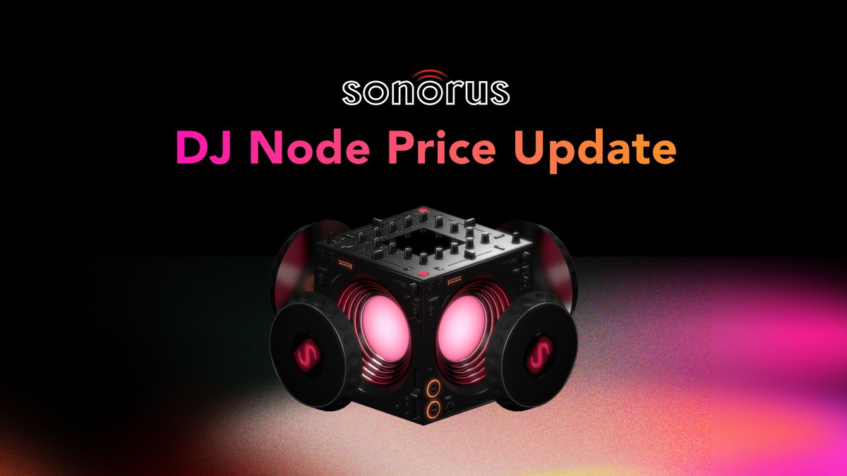 🚨DJ Node Price Update The DJ Node price has just reached its first demand increase at 10,001 purchased nodes, increasing the DJ Node price from 600 -> 625 USDT The price will now continue to increase through a linear increase of 25 USDT for every 100 additional nodes purchased