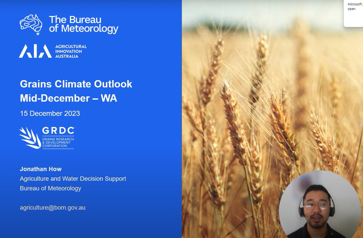 🌾 WESTERN grain growers: check the climate outlook for your region 👉🏼 ow.ly/QUU550QiZQm Find more climate outlooks in our #Ag Playlist. @GRDCWest @theGRDC @AgInnovationAus #AgriClimateOutlooks #agchatoz