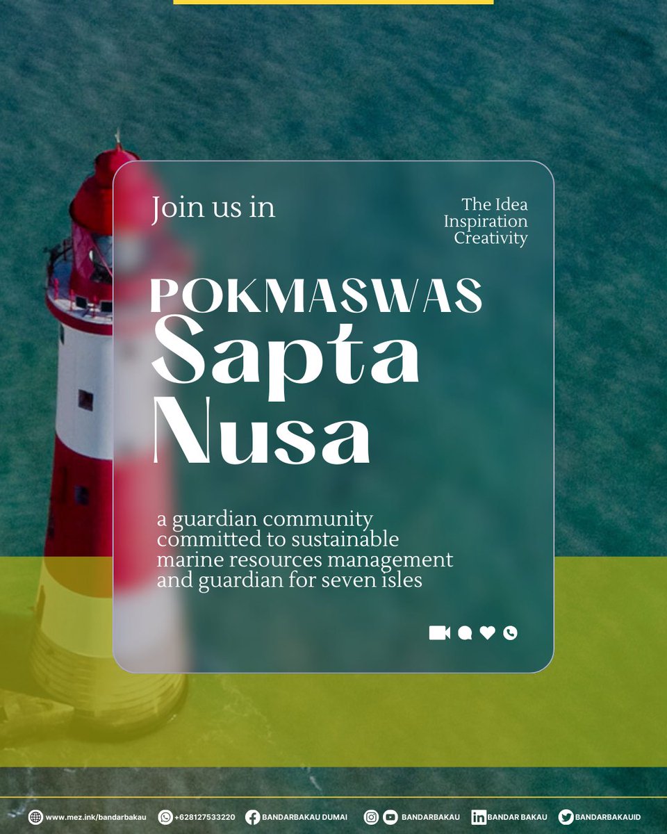 POKMASWAS SAPTA NUSA a guardian community committed to sustainable marine resources management and guardian for seven isles.
Join us on this journey towards a greener and cleaner future! 🌏
#POKMASWASSAPTANUSA
#EnvironmentalGuardians 
#SustainableCommunities