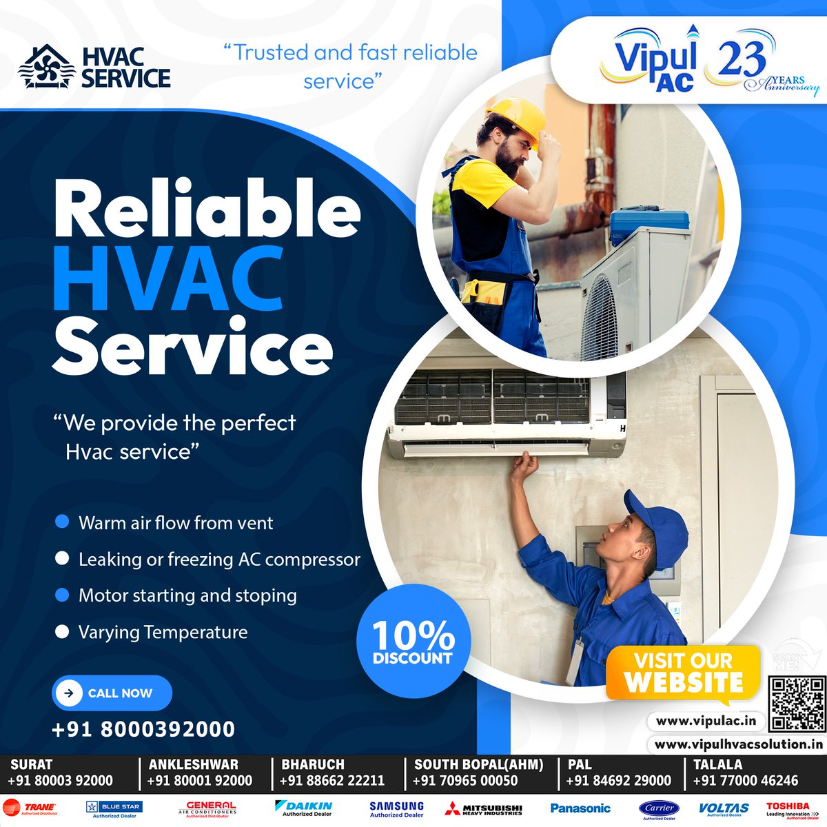 Need information or have any inquiries about AC and hvac units? Call us now and we'll be happy to assist you.
#acrepair #acmaintenance #hvacengineer #hvacrepair #chillermaintenence #services #acinstallation #vipulairconditioner #vipulhvac #vipulhvacsolution #Daikin #bluestarac