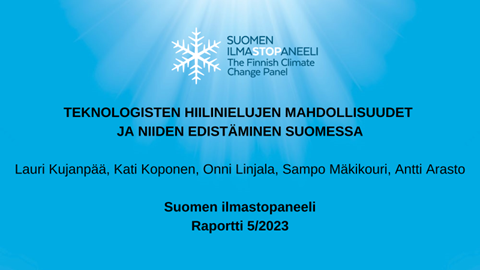 Teknologiset hiilinielut tarjoavat Suomelle mahdollisuuksia.

Ilmastopaneelin tuoreessa raportissa tarkastellaan teknologisten hiilinielujen potentiaalia, kustannuksia ja kokoluokkaa Suomessa.

🧵 Ketjussa nostoja raportin pääviesteistä.

Lue lisää
👉 ilmastopaneeli.fi/tiedotteet/tek…

1/