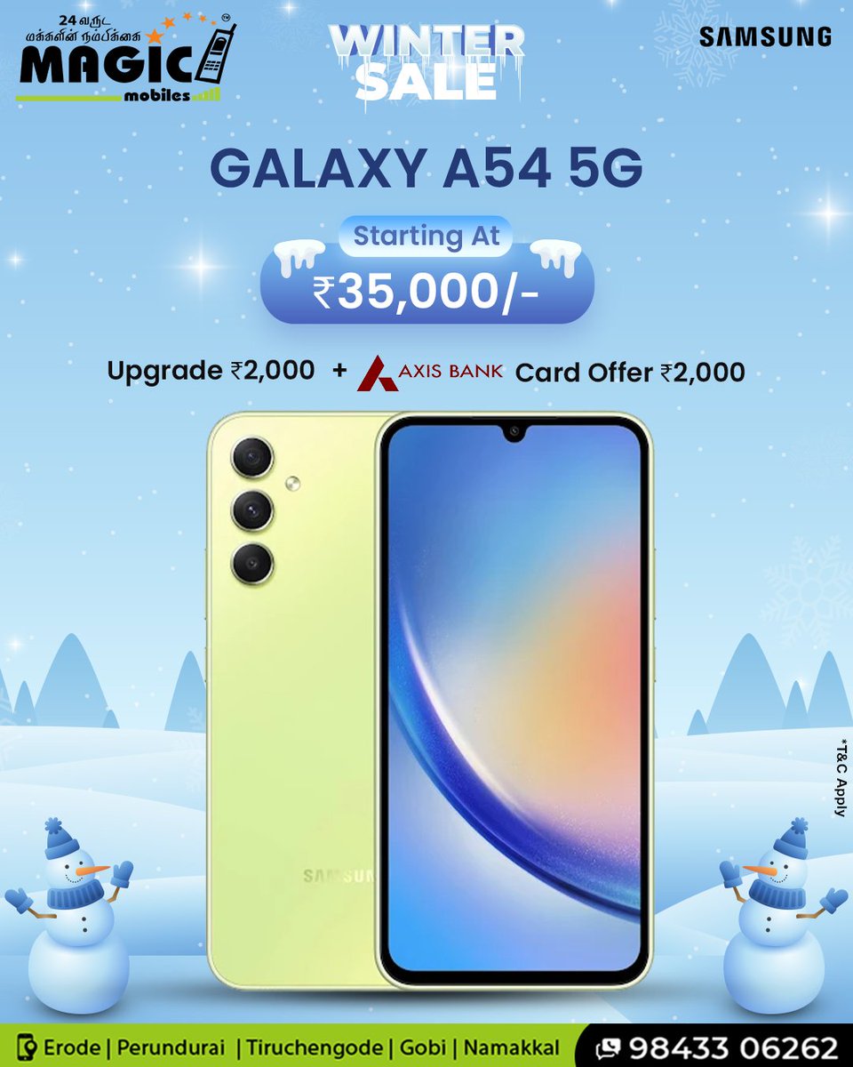 mobiles_magic's tweet image. Wrap up the magic of the season with the Samsung A54 5G! 🎁✨
 This Christmas, experience the gift of lightning-fast connectivity, stunning visuals, and capture festive moments in high definition. 

#SamsungA545G #ChristmasTechMagic #samsungoffer #samsunga545g #samsungmobiles