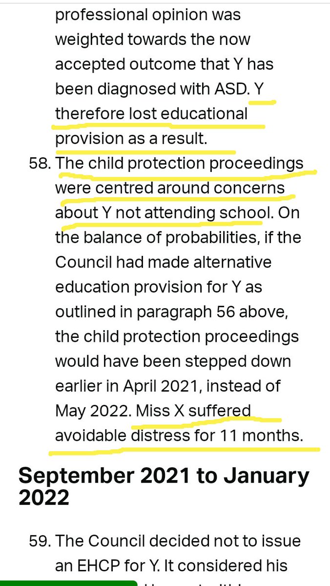 Child unable to attend school since March 2020. No alternative provision until Feb '23; LA disregarded ASD diagnosis, took to court for truancy, started child protection proceedings & opposed EHCP 3 times at tribunal (ongoing) lgo.org.uk/decisions/educ… @LGOmbudsman