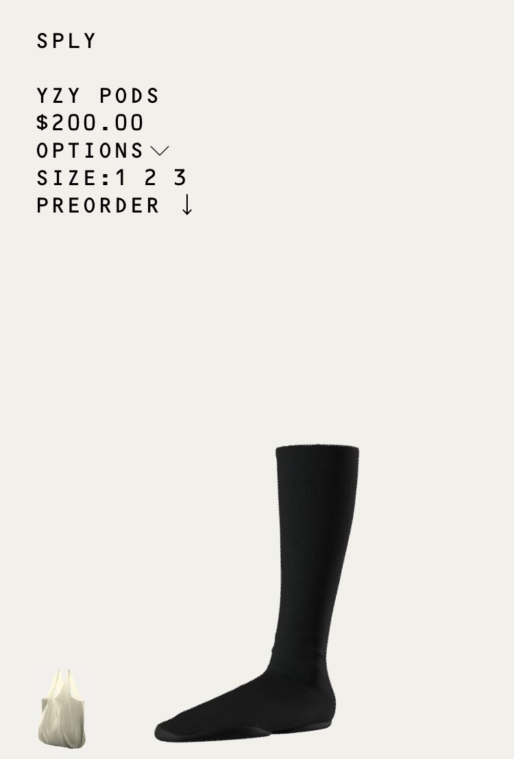 YZY PODS Foldable Sock Shoe Out Now on YEEZY website