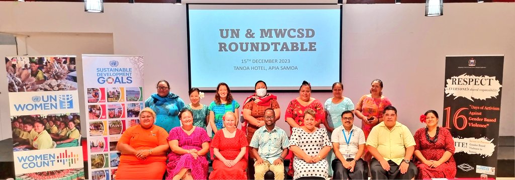 UN and MWCSD Roundtable. Co-Chaired by Hon Minister Mulipola and RC Themba Kalua and supported by @unwomenpacific. Agencies present were #UNDP #UNICEF #UNFPA #UNOHCHR, and #WFP. An opportunity to acknowledge and share a vision for the future. #UNdeliveringasone @thembakalua