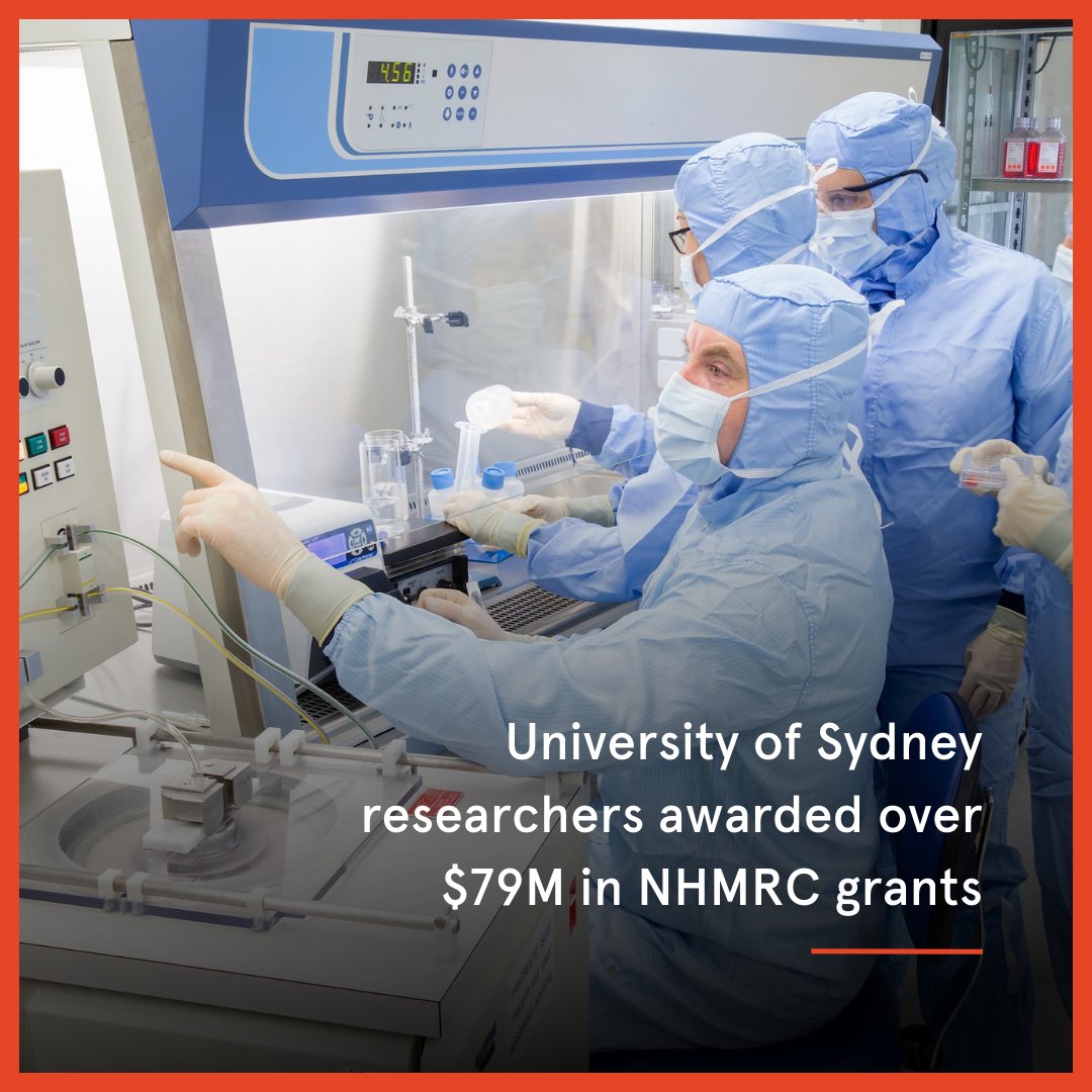 👏 @Sydney_Uni researchers have been awarded over $79M in grants from the @nhmrc for their groundbreaking health, medicine and science research. Learn more: sydneyuni.co/3GLaLRu, sydneyuni.co/3GJtZXN #LeadershipForGood #USYD