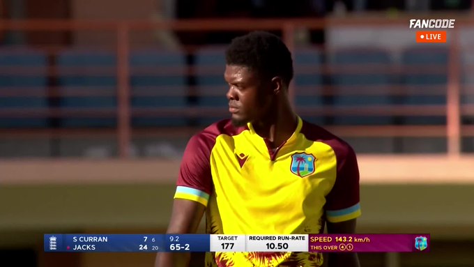 Alzarri Joseph knows IPL auction is coming 😉 📹 Credits: Twitter/FanCode