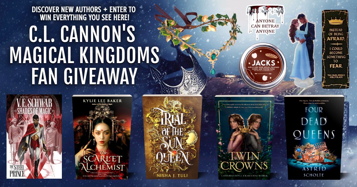 ⚜️Are you a fan of #Fantasy #books featuring Magical Kingdoms? Then this #giveaway is for you! Snag 5 bestselling books + some cool swag!⚜️ 👑Enter: bit.ly/magkingdoms 👑 ✨Come back daily for extra entry points!✨ #ADSOM #ACOTAR #OUABH #FantasyReads #bookgiveaway