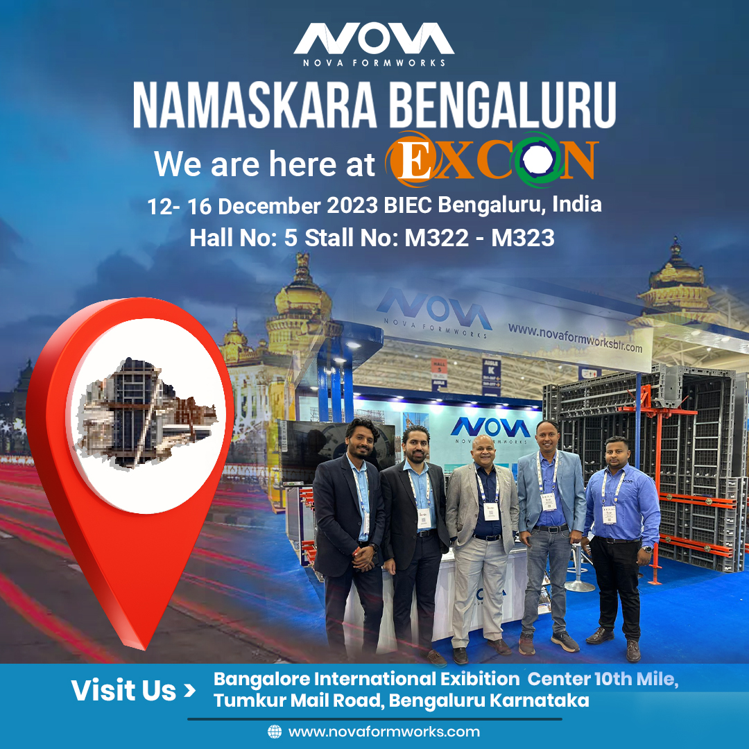Come join us at the Excon and explore the latest innovations in the construction industry.

Date: 12-16 December 2023
Venue: Bengaluru International Exhibition Centre

#Excon #exhibition2023 #constructionexhibition #novaformworks #construction #formworks