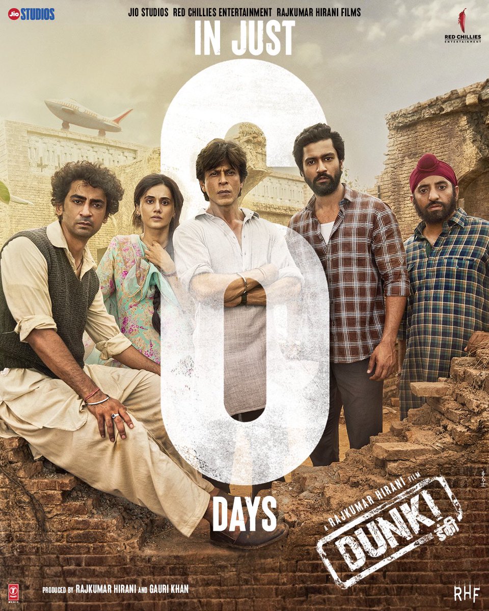 iamsrk's tweet image. Kehdo apne papa, mummy, chacha, chachi, mama, mausi, Dadi aur Bebe se. 
6 din ke baad apno jaise lagne waale inn namuno se milne zaroor aana. 
Toh ji 21 ko milna karlo fix, 
din bache hai only six!

6 Days to go for #Dunki