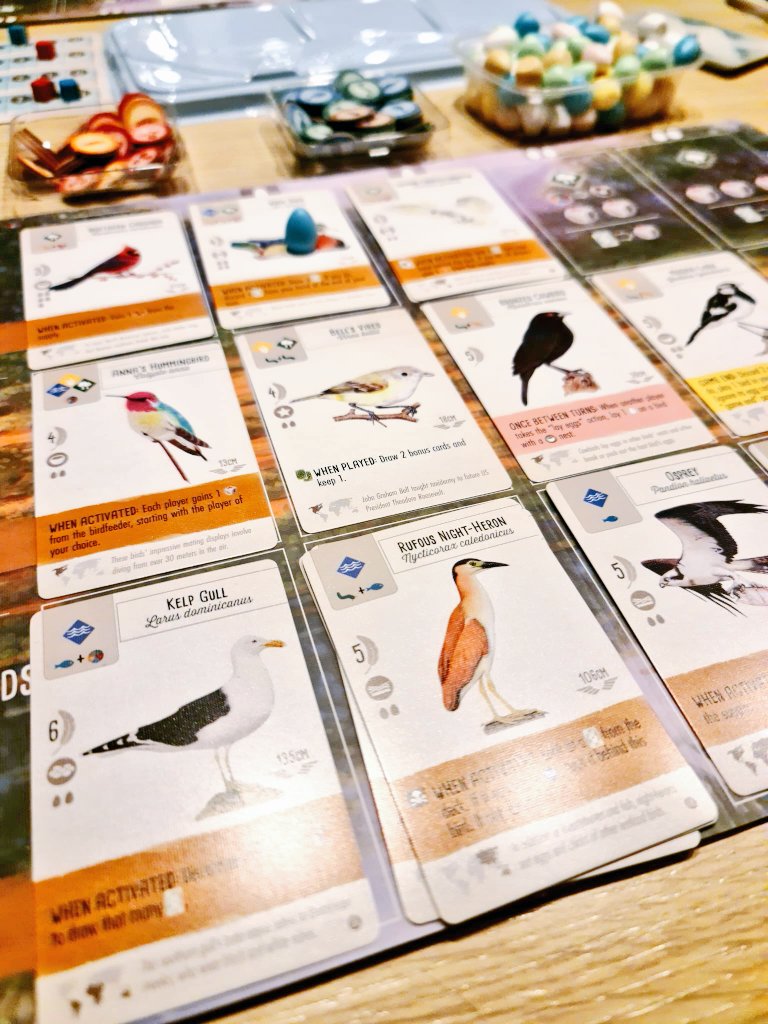Got 92pts against my husband yay... 

#wingspan 
#stonemaiergames 
#birds
#boardgames 
#tabletopgaming