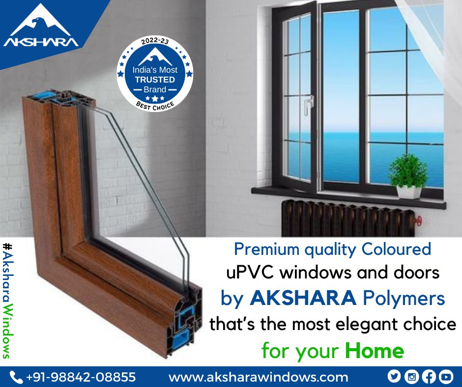Make your home beautiful by buying the Akshara's premium quality coloured uPVC Windows and Doors that will give your #Home a unique look.
#AksharaWindows
#ColoureduPVCWindows
#BestDesign #HomeDecor
#uPVCDoors #uPVCWindows
#GermanTechnology #Designer
#UpvcWindows #AksharaPolymers