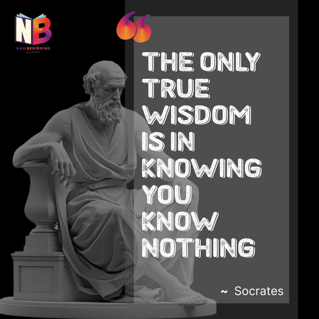 Don't be afraid to start your journey of learning today. 
#NewBeginningAcademy #EducationForEmpowerment #AchieveYourDreams #coachingclasses #coachingonline #newbeginning #academy #tuitionclass #newbeginningacademy #Socrates #LifelongLearning #Education #KnowledgeIsPower