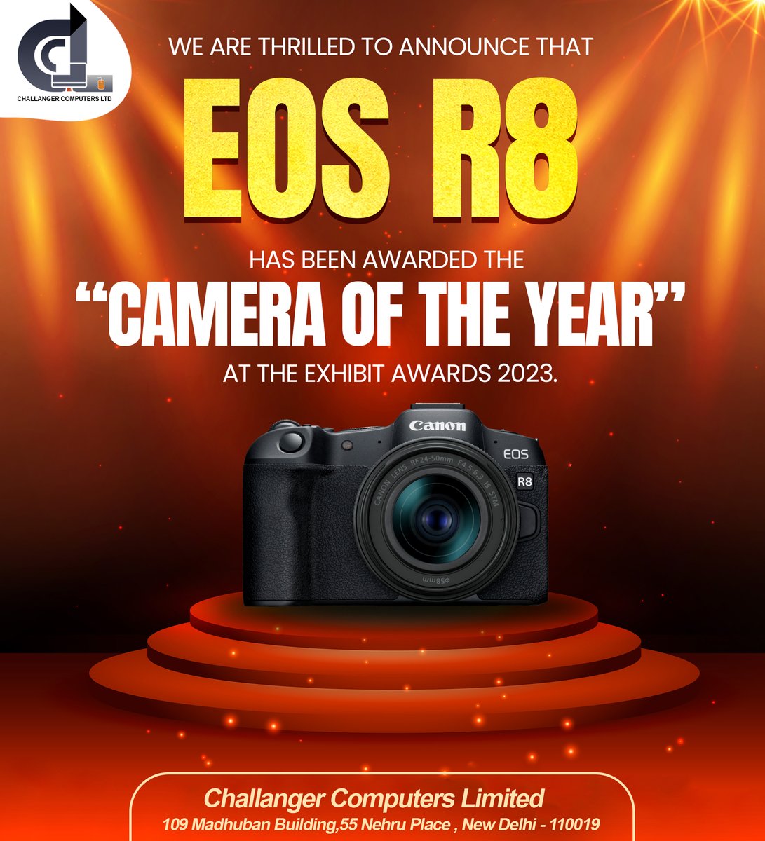 PROUD MOMENT ALERT!!

EOS R8 has been awarded the “CAMERA OF THE YEAR” at the Exhibit Awards 2023. 

#ClickWithCanon #CanonIndia #EOSR8 #CelebR8 #CANwithCanon #WeddingPhotographer #ExhibitTechAwards #DelightingYouAlways