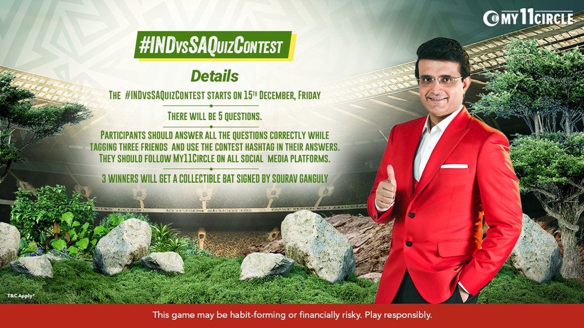 My11Circle's tweet image. Be sure to review the contest terms and conditions before participating - bit.ly/INDvsSAtnc 
#INDvsSAQuizContest
#ContestAlert