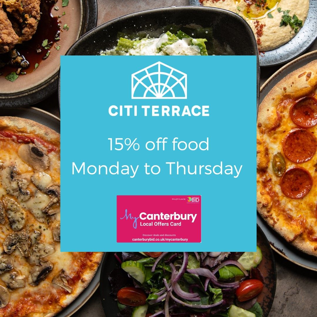 Tis the season to make the most of the MyCanterbury Card! We've added new deals to the loyalty card for Canterbury residents, with Citi Terrace now offering 15% off food Mon to Thurs. Get in touch with our team to find out about joining the scheme buff.ly/48e0UQa