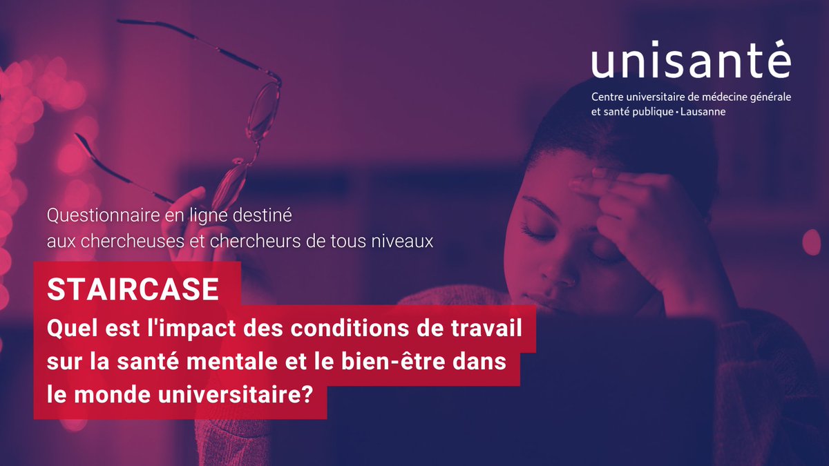 Unisanté (compte inactif) (@unisantevd) on Twitter photo Unisanté coordonne le volet suisse de l'enquête européenne STAIRCASE et invite les chercheuses et les chercheurs de son réseau à y participer. Inscrivez-vous sur unisante.ch/staircase <a href="/ReMO_COST/">Researcher Mental Health Observatory COST Action</a> Unisanté coordonne le volet suisse de l'enquête européenne STAIRCASE et invite les chercheuses et les chercheurs de son réseau à y participer. Inscrivez-vous sur unisante.ch/staircase <a href="/ReMO_COST/">Researcher Mental Health Observatory COST Action</a>