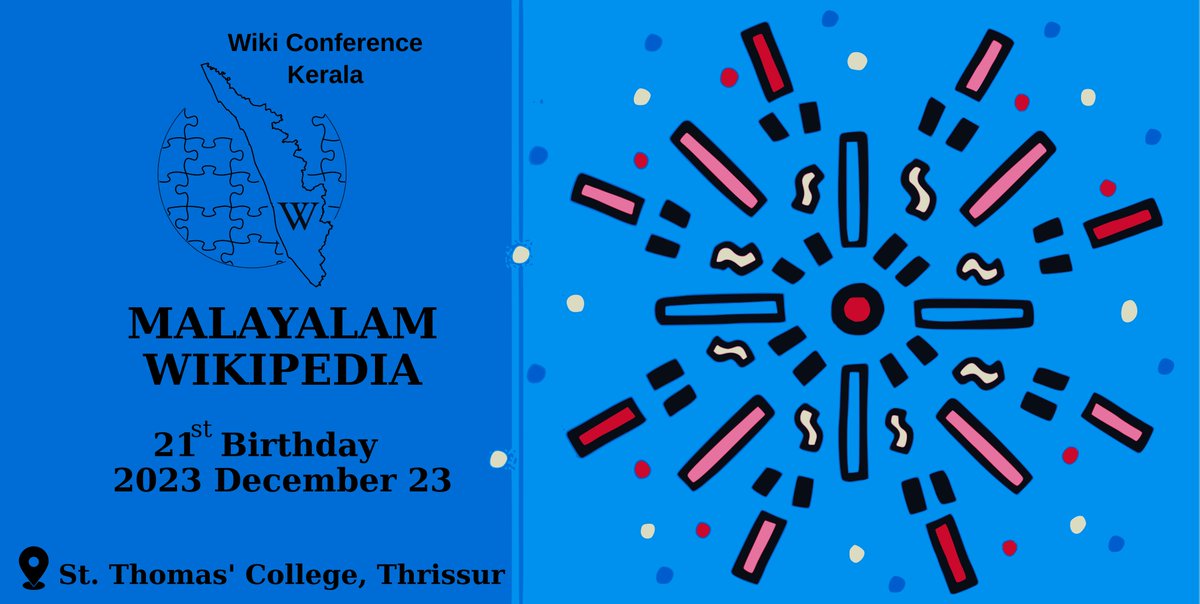 Subin/സുബിൻ:/bin/su "@subins2000@aana.site" (@subinsiby) on Twitter photo Some of us <a href="/smcproject/">SMC Project</a> will be at the #WikiConferenceKerala23 in Thrissur on Dec 23 celebrating Malayalam Wikipedia's 21st birthday.
Register: meta.wikimedia.org/wiki/WikiConfe… Some of us <a href="/smcproject/">SMC Project</a> will be at the #WikiConferenceKerala23 in Thrissur on Dec 23 celebrating Malayalam Wikipedia's 21st birthday.
Register: meta.wikimedia.org/wiki/WikiConfe…