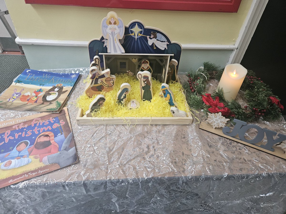 Nativity set up, ready for the children to see tomorrow #Christmas #nativityscene