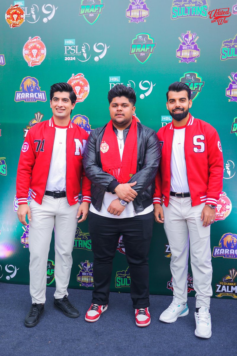 🔥 Feel the Heat with #ISLU’s Signature Red Jackets! Naseem Shah, Shadab Khan and our management team rocked them during #HBLPSLDraft. Aren’t these jackets lit? 🔥 #Sherus, your chance is here! Drop a ❤️ if you’re excited for pre-booking! 👀 #UnitedWeWin #GymArmour