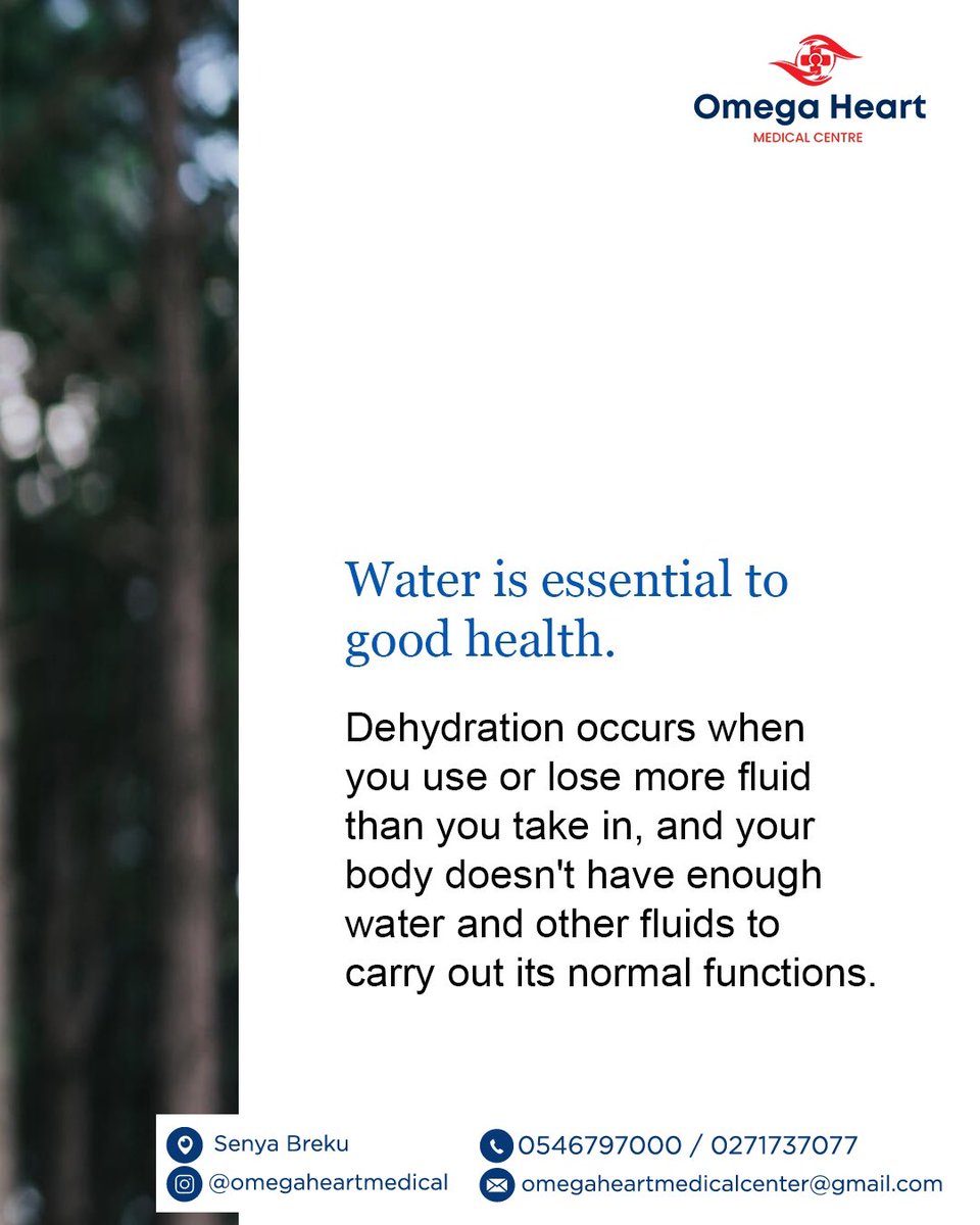 Omegamedical22's tweet photo. Dehydration occurs when you use or lose more fluid than you take in, and your body doesn't have enough water 💦 and other fluids to carry out its normal functions. If you don't replace lost fluids, you will get dehydrated. https://t.co/uwSxwAWO6A
