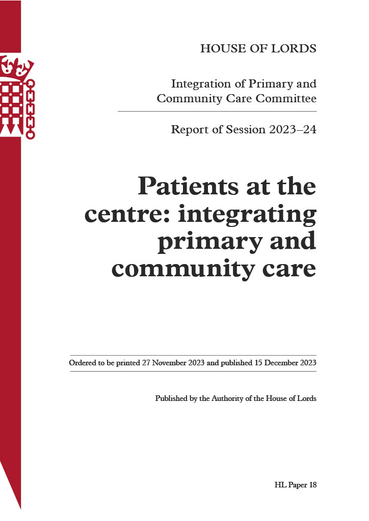 Lords Primary and Community Care Committee tweet media