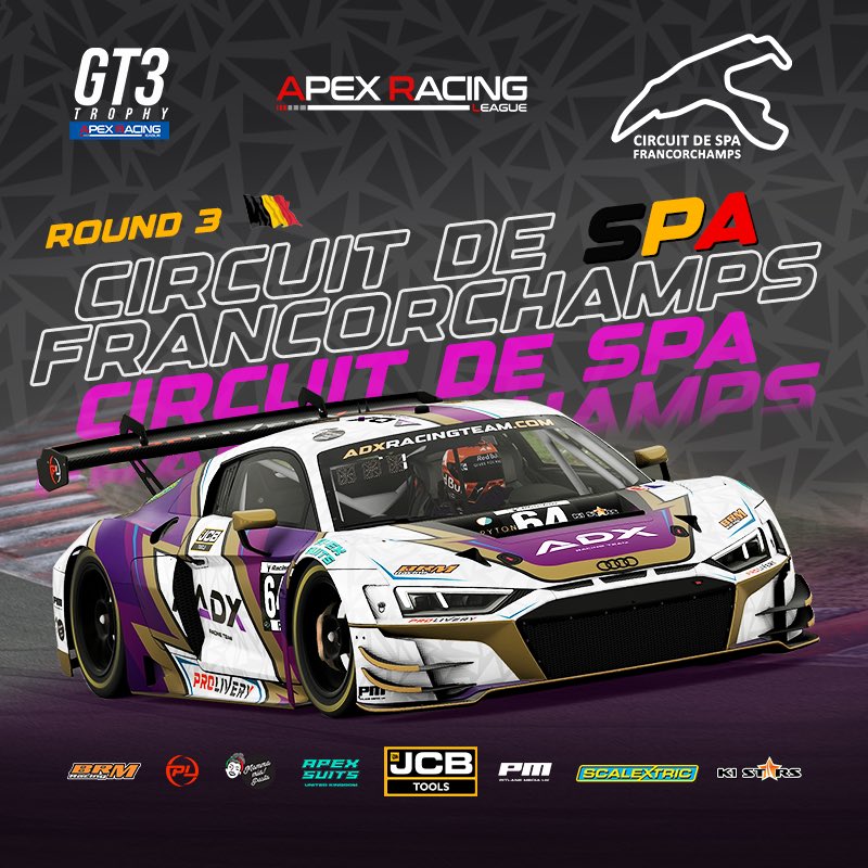 Race day vibes at ADX Racing eSport!

Today, we're hitting the iconic Circuit de Spa-Francorchamps for the 3rd round of the Apex Racing League GT3 Trophy 

Get ready for high-speed thrills and intense competition
Let's conquer those legendary corners!

#eSportsRacing #APEXGT3