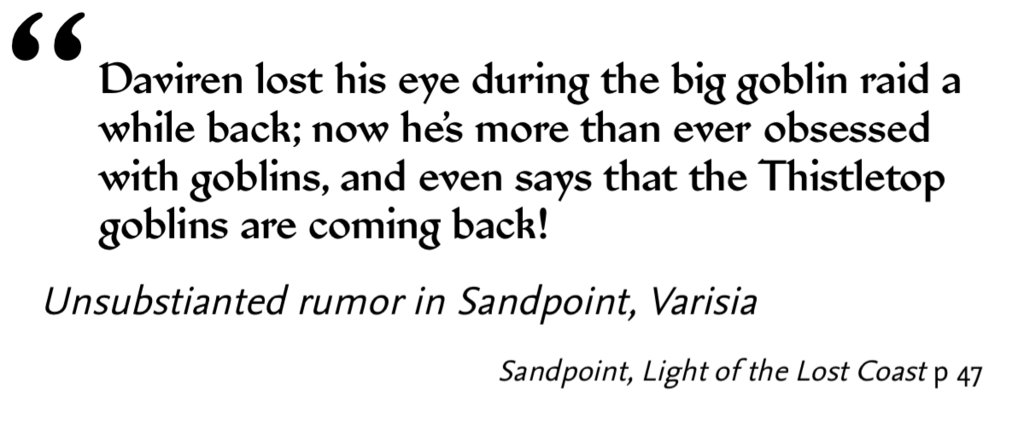 pathfinderwiki.com/wiki/Goblin_Sq… #Sandpoint #4718AR #DavirenHosk #Thistletop