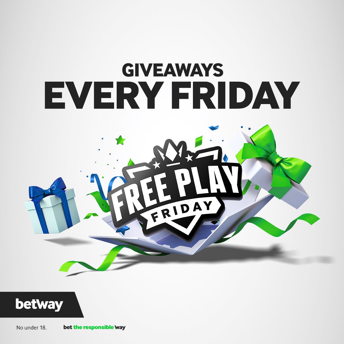 Every Friday we dey reward our customers with beta giveaways 🎁🎉 Log into your account to see if you dey among the lucky few wey we don dash Free Bet! 💸💯 bit.ly/3MJ1uxD #BetwayFreePlayFriday